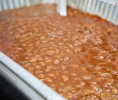 Pan of baked beans